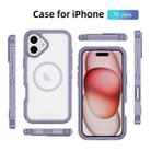 For iPhone 16 Plus Guard Magsafe Magnetic Ring Matte Phone Case(Light Purple) - 2