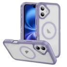 For iPhone 16 Guard Magsafe Magnetic Ring Matte Phone Case(Light Purple) - 1