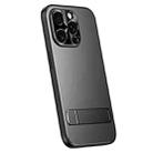 For iPhone 15 Pro R-JUST RJ-61 Electroplating Frosted TPU + PC Phone Case with Holder(Grey) - 1