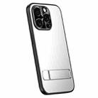 For iPhone 15 Pro R-JUST RJ-61 Electroplating Frosted TPU + PC Phone Case with Holder(Silver) - 1