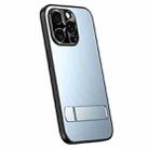 For iPhone 12 Pro Max R-JUST RJ-61 Electroplating Frosted TPU + PC Phone Case with Holder(Blue) - 1