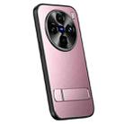 For vivo X100 / X100 Pro R-JUST RJ-61 Electroplating Frosted TPU + PC Phone Case with Holder(Pink) - 1