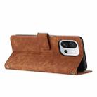 For OnePlus 13T 5G Skin Feel Stripe Pattern Leather Phone Case with Lanyard(Brown) - 3