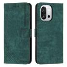 For OnePlus 13T 5G Skin Feel Stripe Pattern Leather Phone Case with Lanyard(Green) - 1