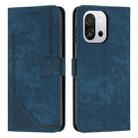 For OnePlus 13T 5G Skin Feel Stripe Pattern Leather Phone Case with Lanyard(Blue) - 1