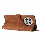 For OnePlus 13R 5G Skin Feel Stripe Pattern Leather Phone Case with Lanyard(Brown) - 3