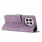 For OnePlus 13R 5G Skin Feel Stripe Pattern Leather Phone Case with Lanyard(Purple) - 3