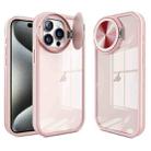 For iPhone 15 Pro Max Round Camshield TPU Hybrid PC Phone Case(Pink) - 1