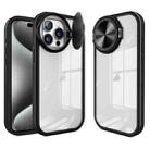 For iPhone 15 Pro Max Round Camshield TPU Hybrid PC Phone Case(Black) - 1