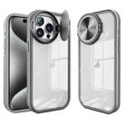 For iPhone 15 Pro Max Round Camshield TPU Hybrid PC Phone Case(Grey) - 1