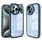 For iPhone 15 Pro Round Camshield TPU Hybrid PC Phone Case(Blue) - 1