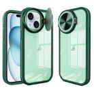 For iPhone 15 Plus Round Camshield TPU Hybrid PC Phone Case(Green) - 1