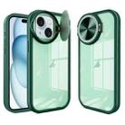 For iPhone 15 Round Camshield TPU Hybrid PC Phone Case(Green) - 1