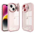 For iPhone 14 Plus Round Camshield TPU Hybrid PC Phone Case(Pink) - 1