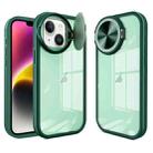 For iPhone 14 Plus Round Camshield TPU Hybrid PC Phone Case(Green) - 1