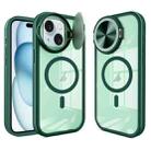 For iPhone 15 Plus Round Camshield MagSafe TPU Hybrid PC Phone Case(Green) - 1