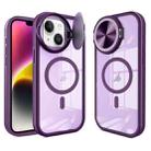 For iPhone 14 Plus Round Camshield MagSafe TPU Hybrid PC Phone Case(Purple) - 1