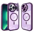 For iPhone 13 Pro Max Round Camshield MagSafe TPU Hybrid PC Phone Case(Purple) - 1