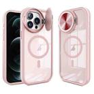 For iPhone 12 Pro Max Round Camshield MagSafe TPU Hybrid PC Phone Case(Pink) - 1