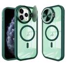 For iPhone 11 Pro Max Round Camshield MagSafe TPU Hybrid PC Phone Case(Green) - 1