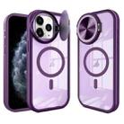 For iPhone 11 Pro Max Round Camshield MagSafe TPU Hybrid PC Phone Case(Purple) - 1