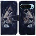 For Google Pixel 9 Pro Coloured Drawing Flip Leather Phone Case(Lion) - 1