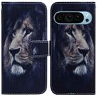 For Google Pixel 9 Coloured Drawing Flip Leather Phone Case(Lion) - 1