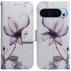 For Google Pixel 9 Coloured Drawing Flip Leather Phone Case(Magnolia) - 1