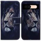 For Google Pixel 8a Coloured Drawing Flip Leather Phone Case(Lion) - 1