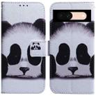 For Google Pixel 8a Coloured Drawing Flip Leather Phone Case(Panda) - 1