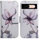 For Google Pixel 8a Coloured Drawing Flip Leather Phone Case(Magnolia) - 1