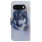 For Google Pixel 9a Coloured Drawing Flip Leather Phone Case(White Wolf) - 3