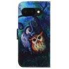 For Google Pixel 9a Coloured Drawing Flip Leather Phone Case(Oil Painting Owl) - 3