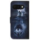 For Google Pixel 9a Coloured Drawing Flip Leather Phone Case(Wolf and Dog) - 3