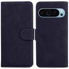 For Google Pixel 9 Pro Skin Feel Pure Color Flip Leather Phone Case(Black) - 1