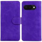 For Google Pixel 9a Skin Feel Pure Color Flip Leather Phone Case(Purple) - 1