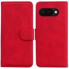 For Google Pixel 9a Skin Feel Pure Color Flip Leather Phone Case(Red) - 1