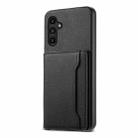 For Samsung Galaxy A15 Calf Texture Card Bag Design Full Coverage Phone Case(Black) - 1