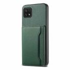 For Samsung Galaxy A22 5G Calf Texture Card Bag Design Full Coverage Phone Case(Green) - 1