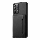 For Samsung Galaxy A23 Calf Texture Card Bag Design Full Coverage Phone Case(Black) - 1