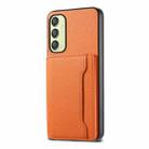 For Samsung Galaxy A25 Calf Texture Card Bag Design Full Coverage Phone Case(Orange) - 1