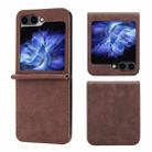 For Samsung Galaxy Z Flip5 5G Business Solid Color Magnetic RFID Anti-theft Phone Case(Brown) - 1