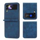 For Samsung Galaxy Z Flip4 5G Business Solid Color Magnetic RFID Anti-theft Phone Case(Blue) - 1