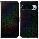 For Google Pixel 9 Pro Colorful Magnetic Buckle Leather Phone Case(Black) - 1