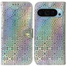 For Google Pixel 9 Colorful Magnetic Buckle Leather Phone Case(Silver) - 1