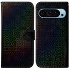 For Google Pixel 9 Colorful Magnetic Buckle Leather Phone Case(Black) - 1