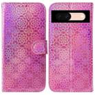 For Google Pixel 8a Colorful Magnetic Buckle Leather Phone Case(Pink) - 1