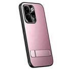 For OPPO Reno9 / Reno9 Pro R-JUST RJ-61 Electroplating Frosted TPU + PC Phone Case with Holder(Pink) - 1