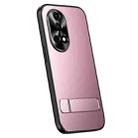 For Huawei nova 12 R-JUST RJ-61 Electroplating Frosted TPU + PC Phone Case with Holder(Pink) - 1