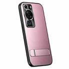 For Huawei P60 / P60 Pro R-JUST RJ-61 Electroplating Frosted TPU + PC Phone Case with Holder(Pink) - 1